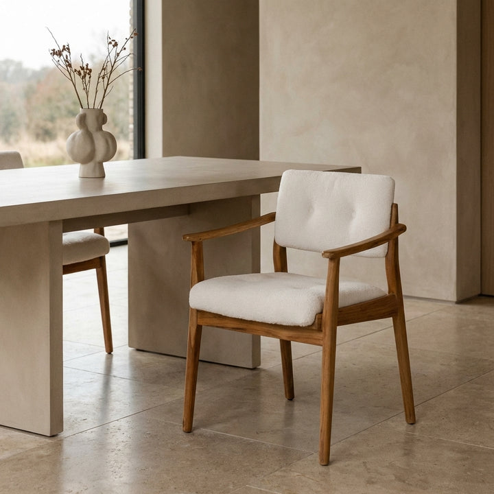 Edison Dining Arm Chair - Snow Shearling