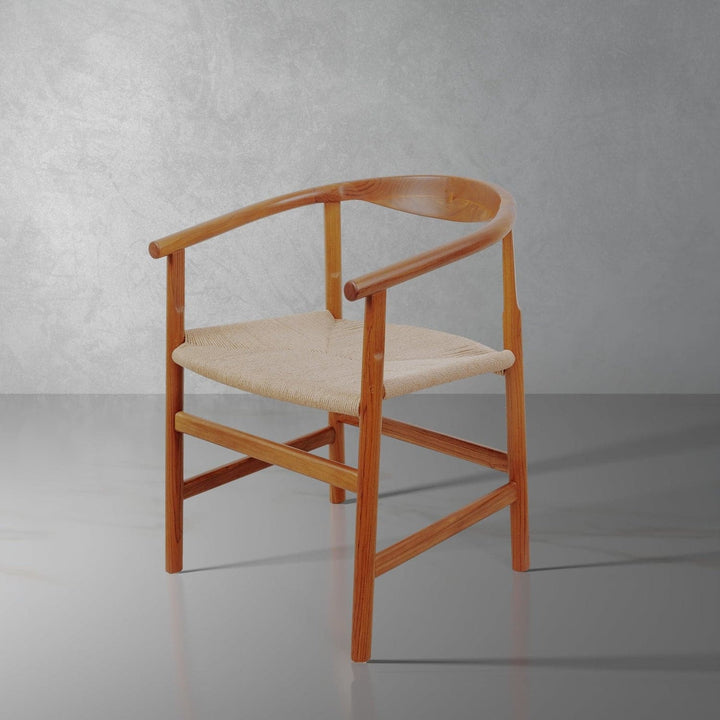 Wegner Teak Arm Chair-France & Son-FL1077NTRL-Dining Chairs-1-France and Son