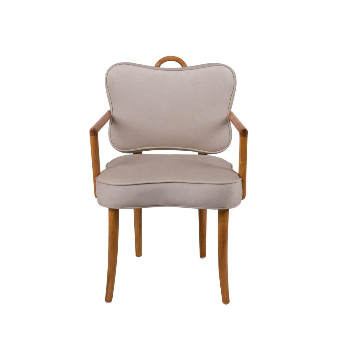 Royere Dining Arm Chair - Velvet (New Version)-France & Son-FL1087H-BGE-NEW-Dining Chairs-1-France and Son