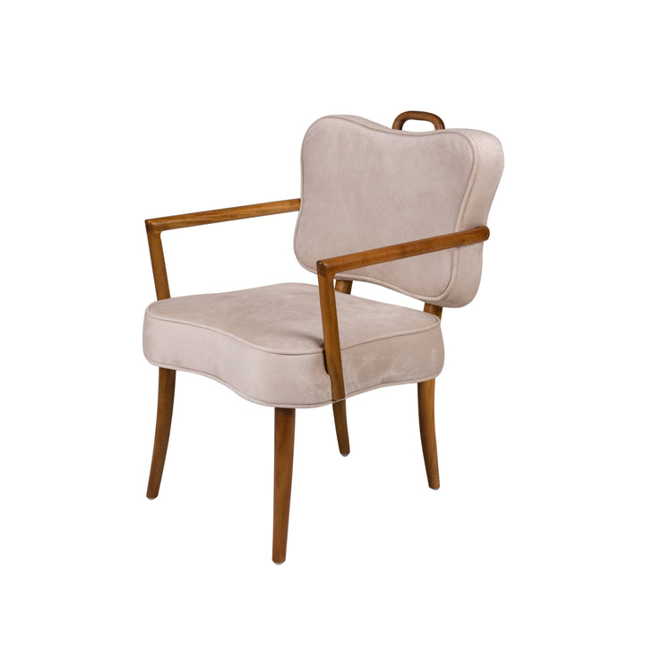 Royere Dining Arm Chair - Velvet-France & Son-FL1087H-BGE-Dining Chairs-2-France and Son