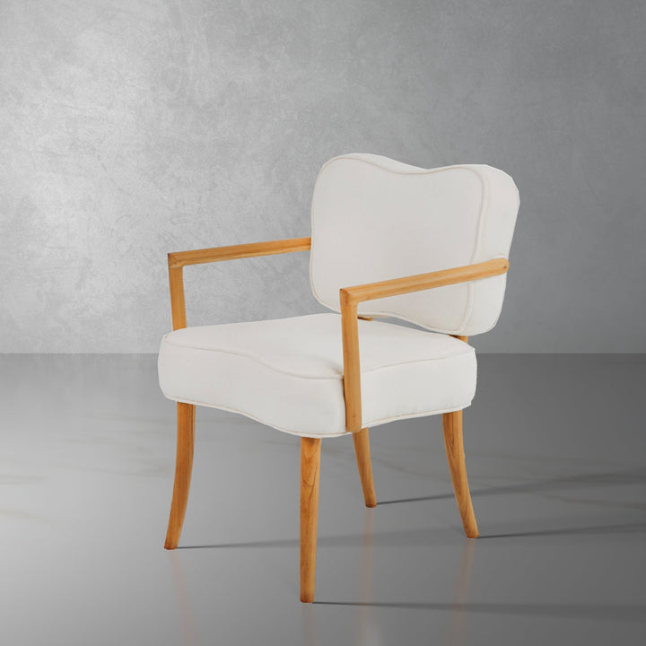 Jean Royere Dining Arm Chair-France & Son-FL1087IVORY-Dining Chairs-1-France and Son