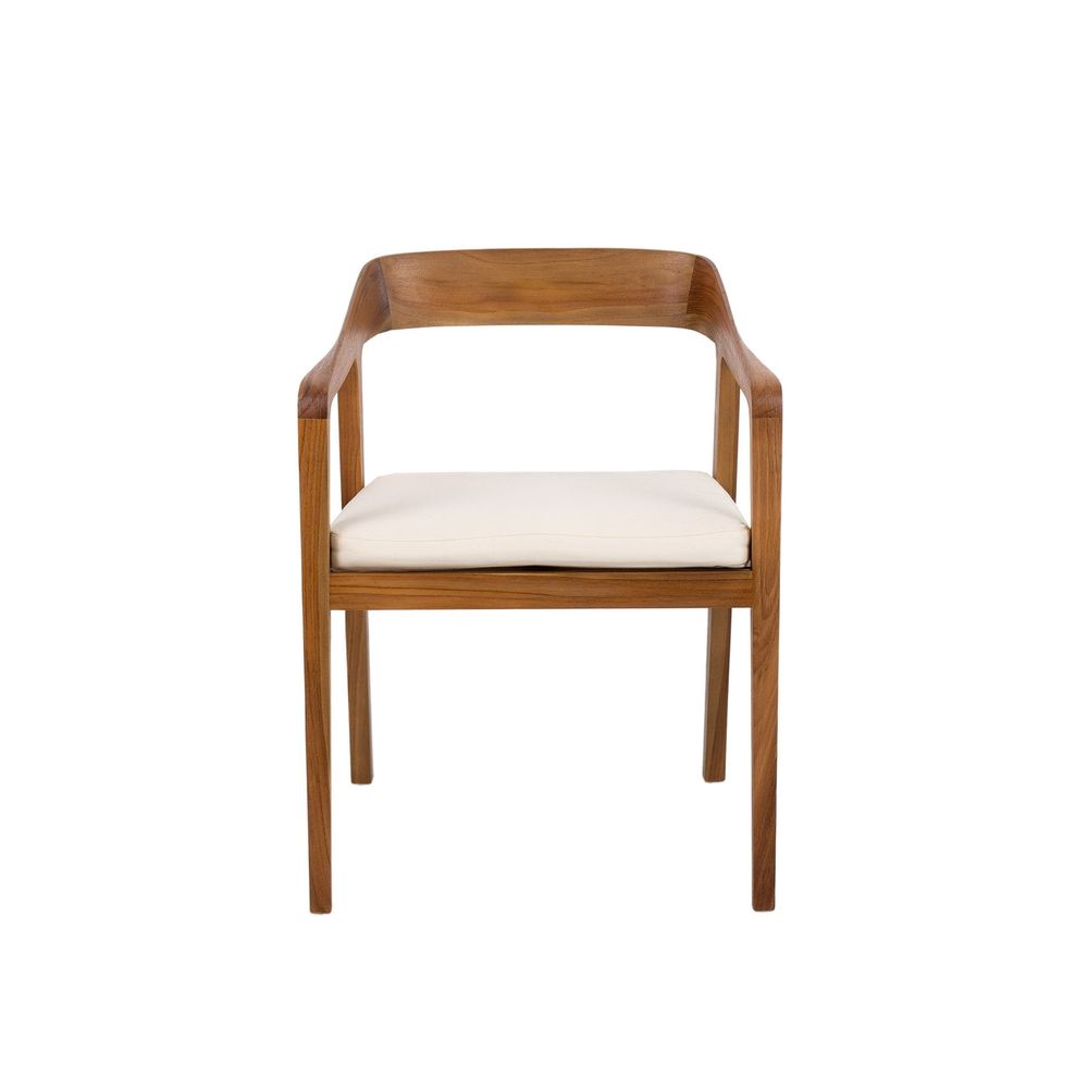 Fields Teak Dining Arm Chair-France & Son-FL1094BGE-Dining Chairs-2-France and Son