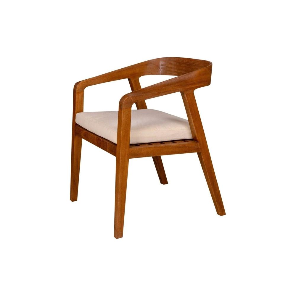 Rental Fields Teak Dining Arm Chair with Cushion - Rental Price/Week