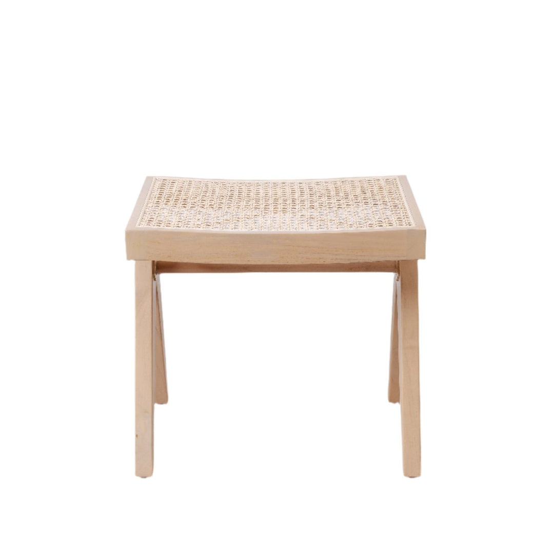 Hand Caned Jeanneret Ottoman/Stool