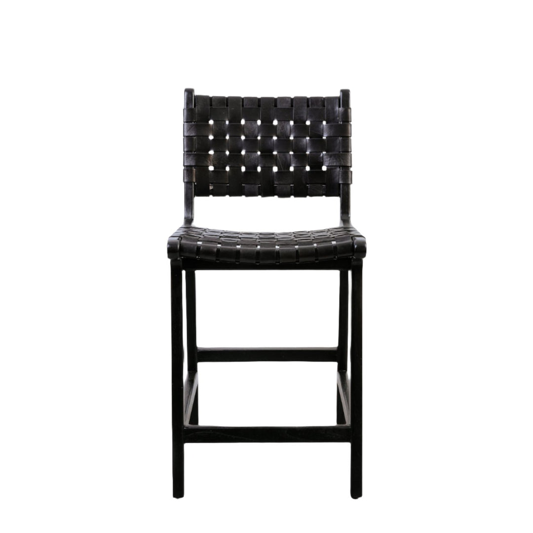 Cahyo Woven Leather Counter Stool