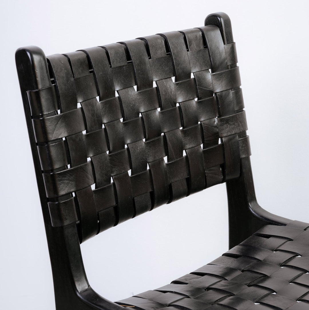 Cahyo Woven Leather Counter Stool