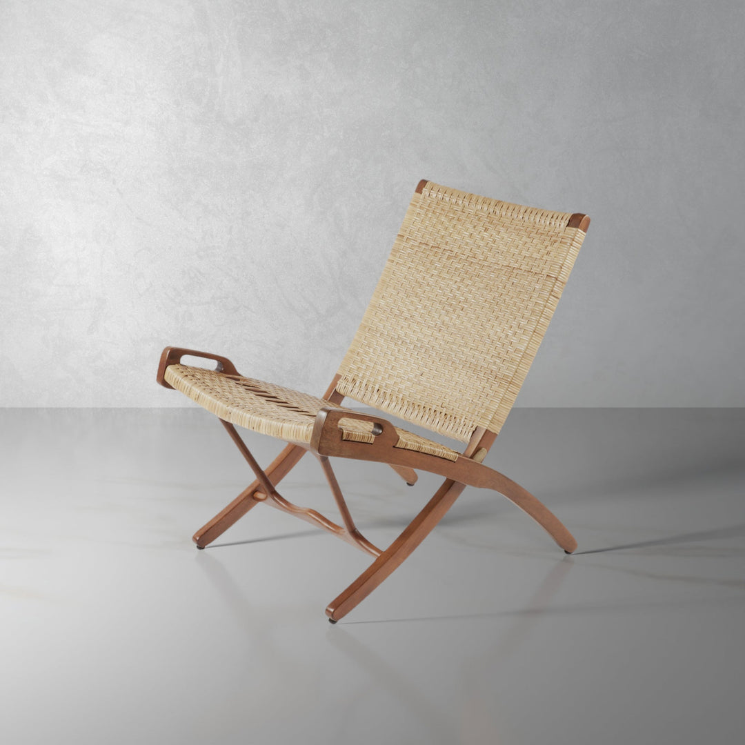 Mid Century Wegner Folding Chair-France & Son-FL1306LBRN-Lounge Chairs-1-France and Son