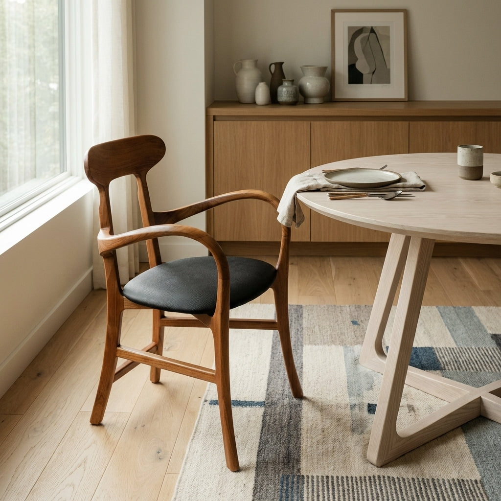 Kringle Teak Dining Chair - Leather