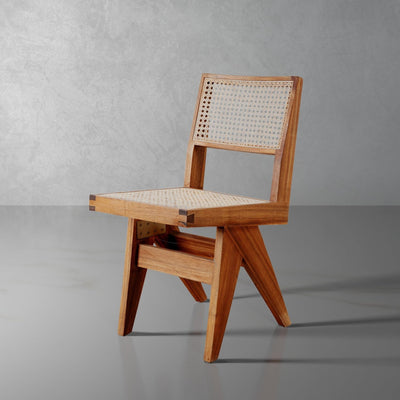 Jeanneret Dining Side Chair-France & Son-FL1318NTRL-Dining ChairsSingle-Natural-1-France and Son