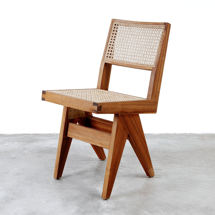 Jeanneret Dining Side Chair-France & Son-FL1318NTRL-Dining ChairsSingle-Natural-1-France and Son