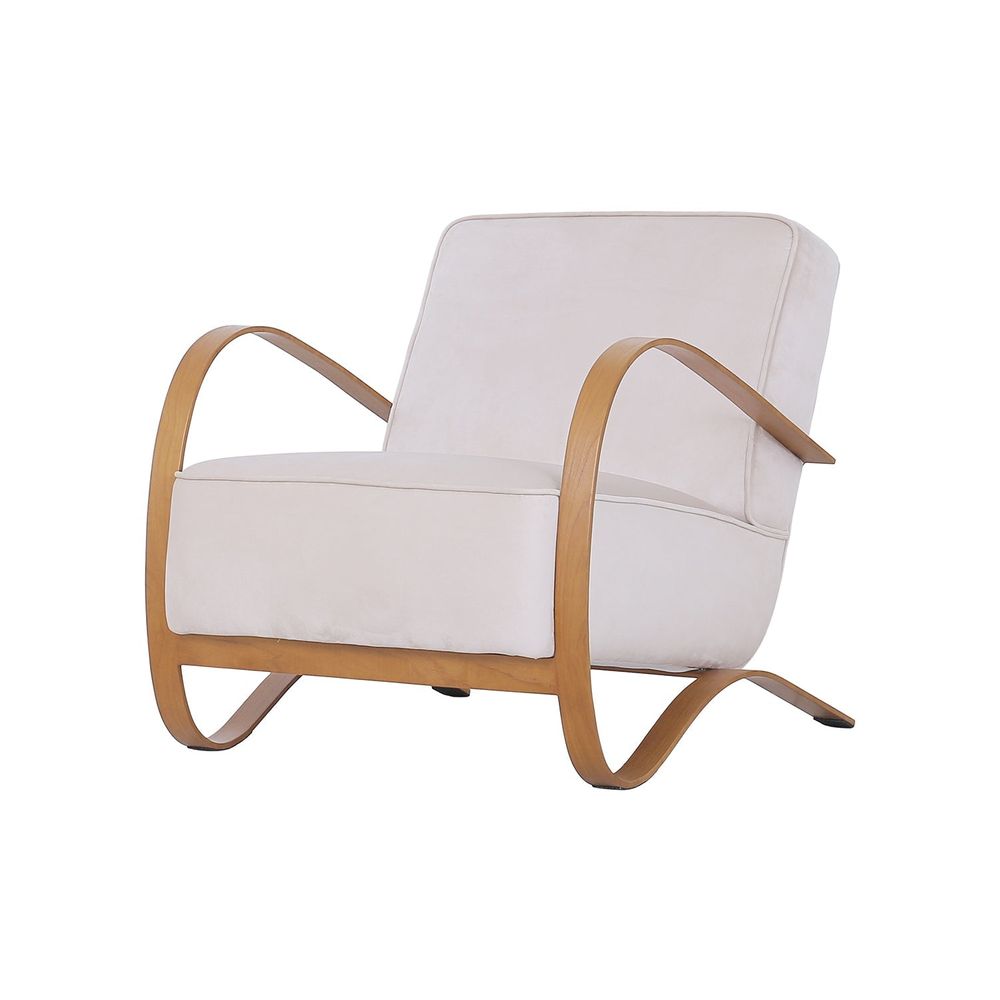 Lounge Chairs Halabala Lounge Chair - Off White Velvet