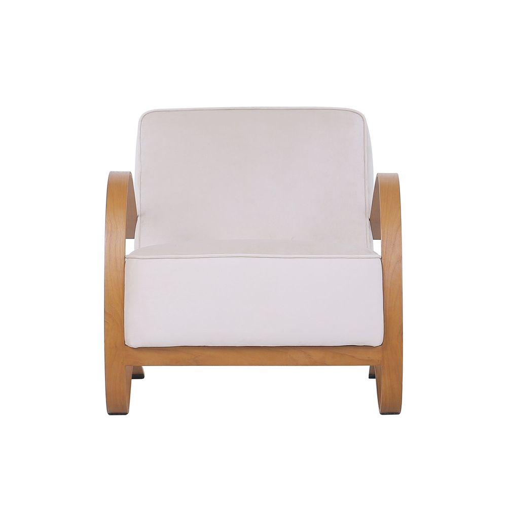 Lounge Chairs Halabala Lounge Chair - Off White Velvet