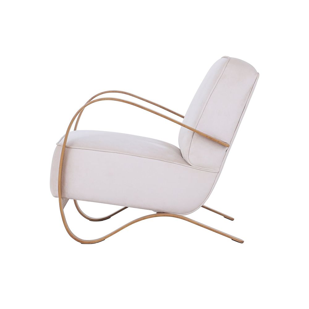 Lounge Chairs Halabala Lounge Chair - Off White Velvet