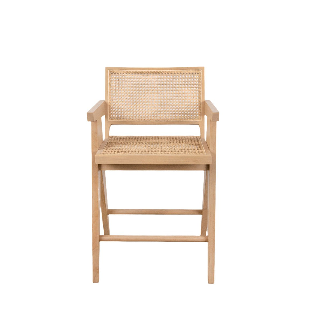 Jeanneret Counter Stool with Cane Seat