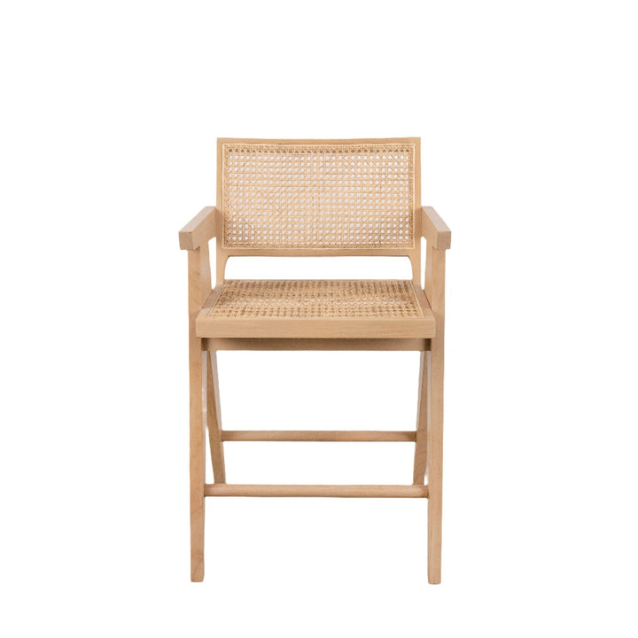 Jeanneret Counter Stool with Cane Seat