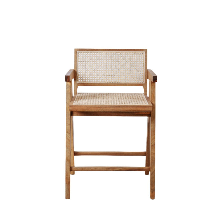 Jeanneret Counter Stool with Cane Seat