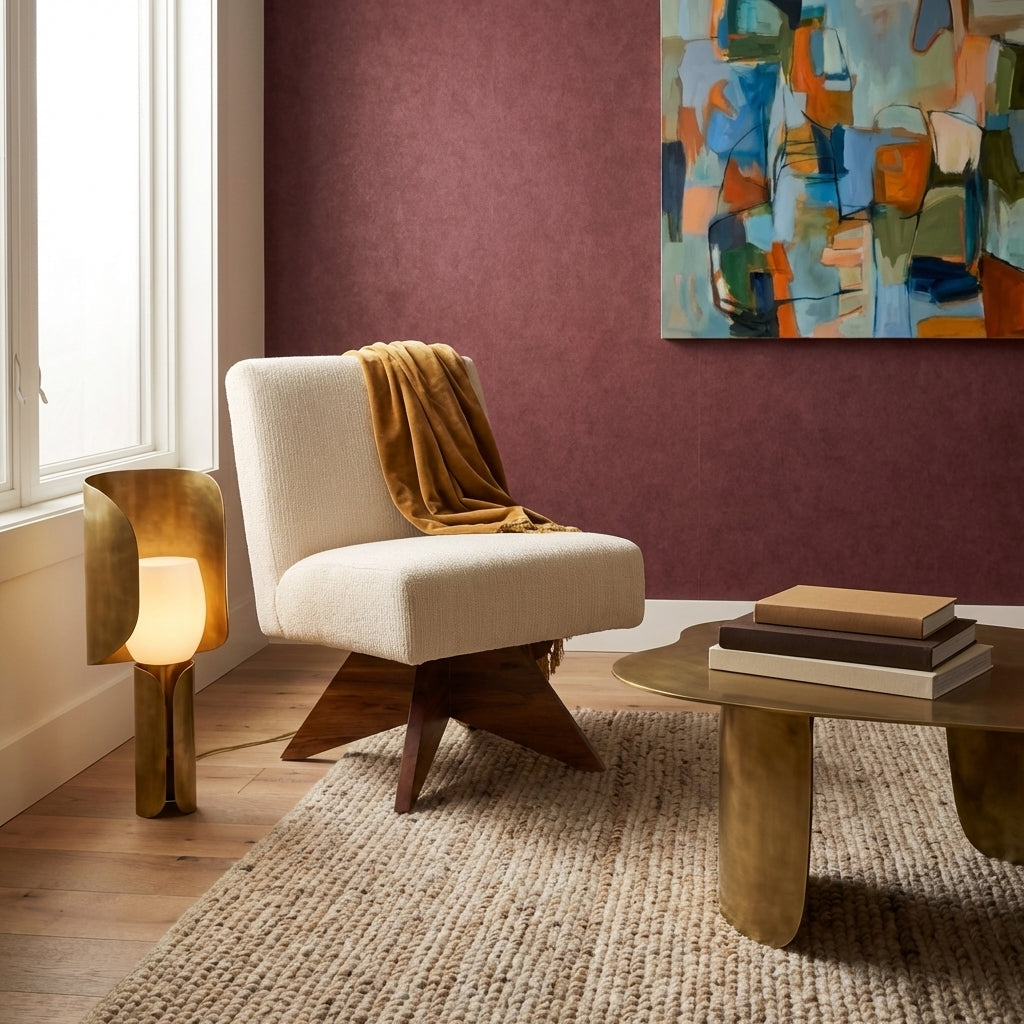 Pierre Jeanneret Armless Slipper Chair w/ X base