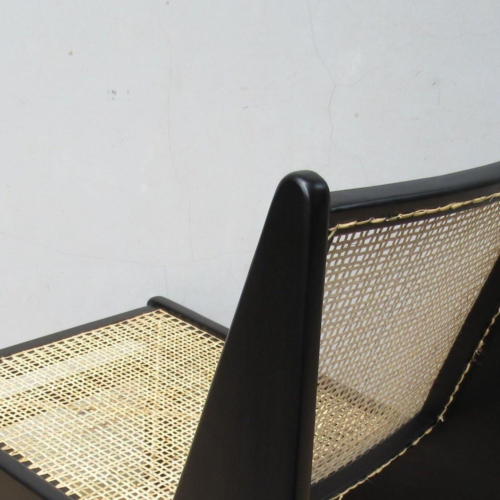 Jeanneret Kangaroo Lounge Chair with Hand Caned Seat-France & Son-FL1330NTRL-Lounge ChairsNatural-7-France and Son