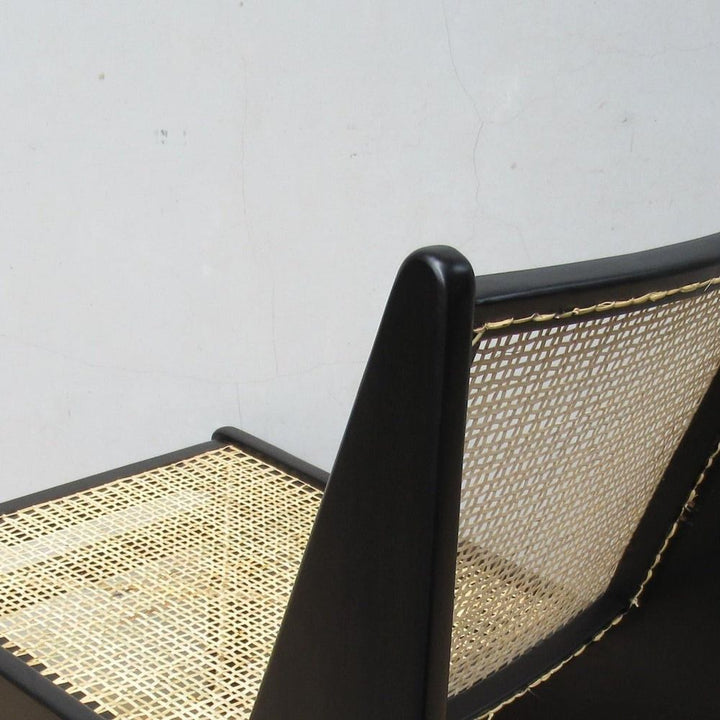 Jeanneret Kangaroo Lounge Chair with Hand Caned Seat-France & Son-FL1330NTRL-Lounge ChairsNatural-7-France and Son