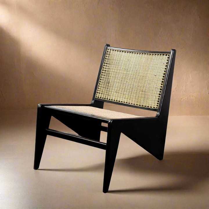 Jeanneret Kangaroo Armless Lounge Chair with Hand Caned Seat - Rental Price/Week
