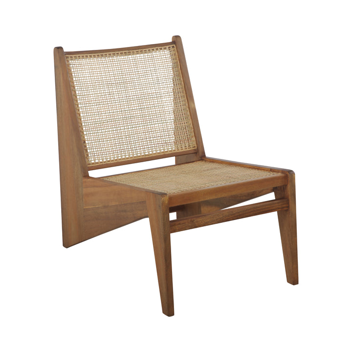 Jeanneret Kangaroo Armless Lounge Chair with Hand Caned Seat