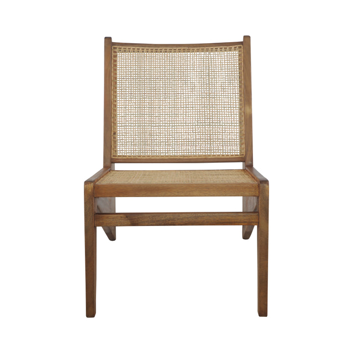 Jeanneret Kangaroo Armless Lounge Chair with Hand Caned Seat