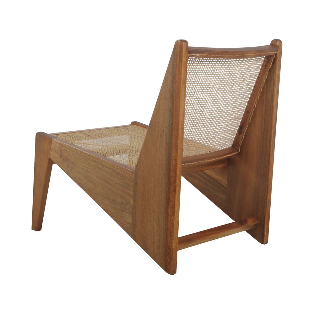 Jeanneret Kangaroo Armless Lounge Chair With Hand Caned Seat