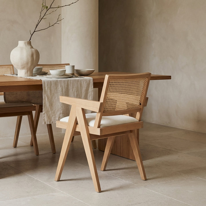 Jeanneret Dining Armchair with Seat Pad