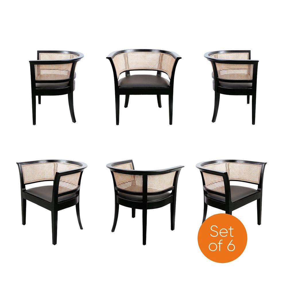 Dining Chairs Aimee Cane Dining Armchair - Set of 6
