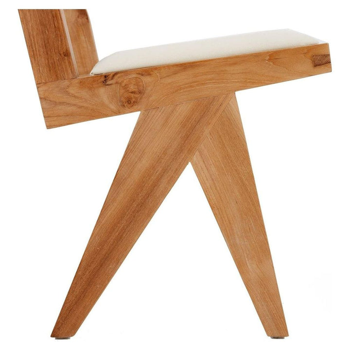 Jeanneret Dining Side Chair with Seat Pad and Hand Caned Back-France & Son-FL1338-Dining ChairsWhitewashed-Single-12-France and Son