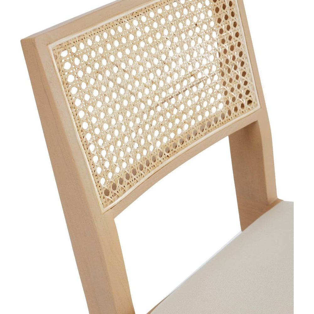 Jeanneret Dining Side Chair with Seat Pad and Hand Caned Back-France & Son-FL1338-Dining ChairsWhitewashed-Single-6-France and Son