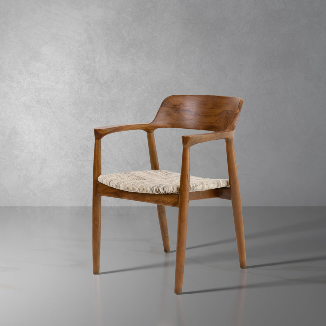 Pavels Woven Seat Dining Chair-France & Son-FL1351NEW-Dining ChairsNatural Teak-1-France and Son