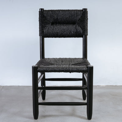 Charlotte Perriand Dordogne Dining Chair-France & Son-FL1365BKBK-Dining ChairsBlack and Black-10-France and Son