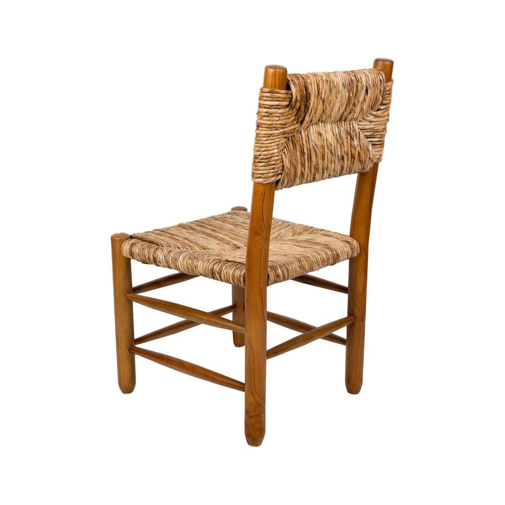 Perriand Dordogne Dining Chair-France & Son-FL1365BLK-Dining ChairsBlack and Natural-4-France and Son