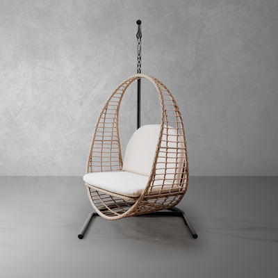 Bohemian Rattan Hanging Chair-France & Son-FL1373-Lounge Chairs-1-France and Son