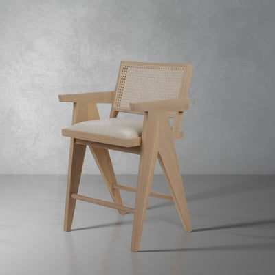 Jeanneret Bar + Counter Stool with Padded Seat-France & Son-FL1375CNTR-Bar StoolsCounter Height-1-France and Son