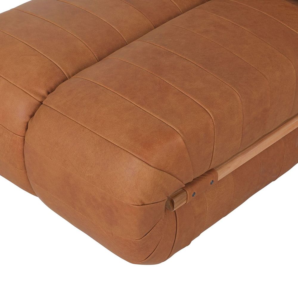 Percival Armless Lounge Chair - Brown Leather – France & Son