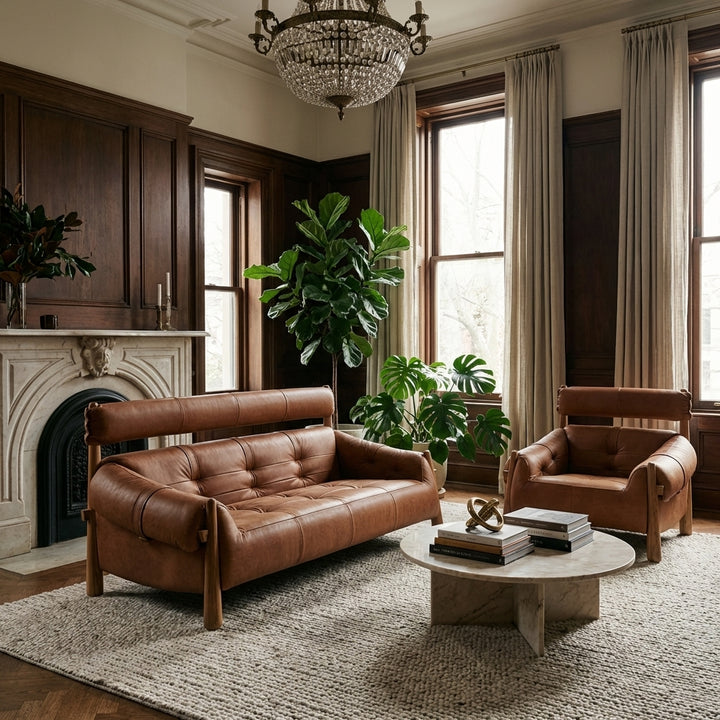 Percival Sofa - Brown Leather