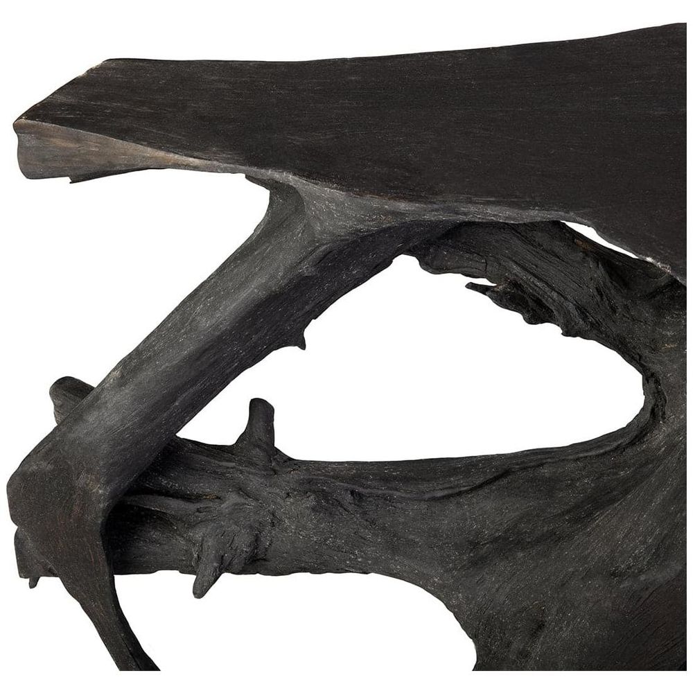 Organic Teak Console Table - Burnt Black-France & Son-FL1413BLK-Console TablesBlack-2-France and Son