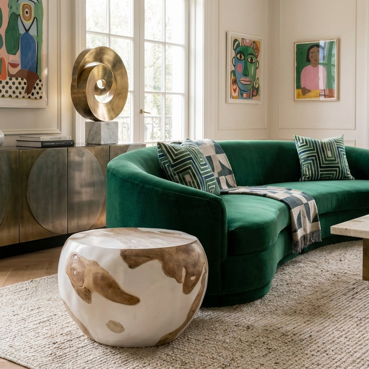 Kloot Freeform Teak and Resin Bunching Coffee Table