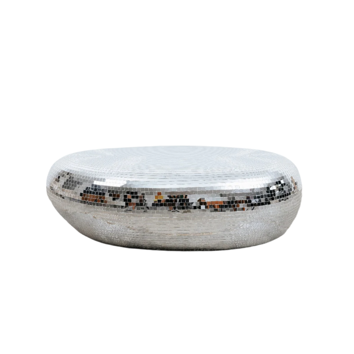 Oval Disco Ball Mirrored Coffee Table