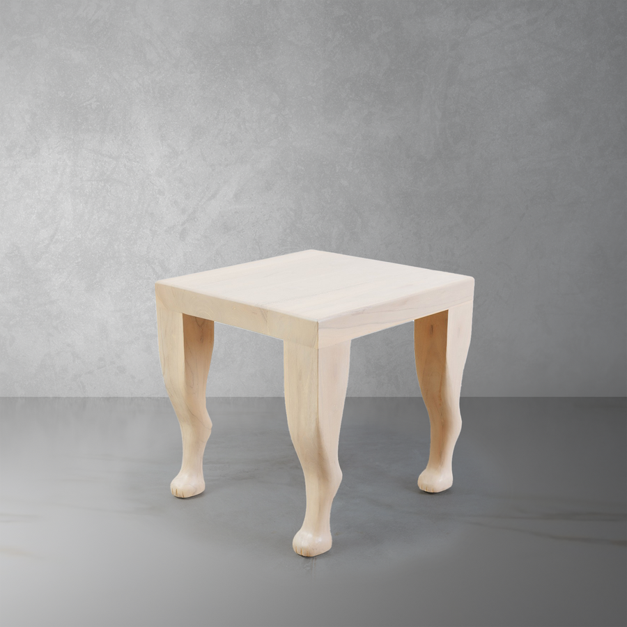 Paw Foot End Table-France & Son-FL1434IVORY-Side TablesSquare-1-France and Son