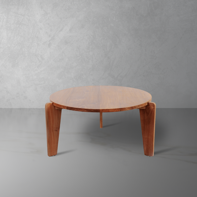 French Designer Round Wood Coffee Table-France & Son-FL1451NTRL-Coffee Tables-1-France and Son