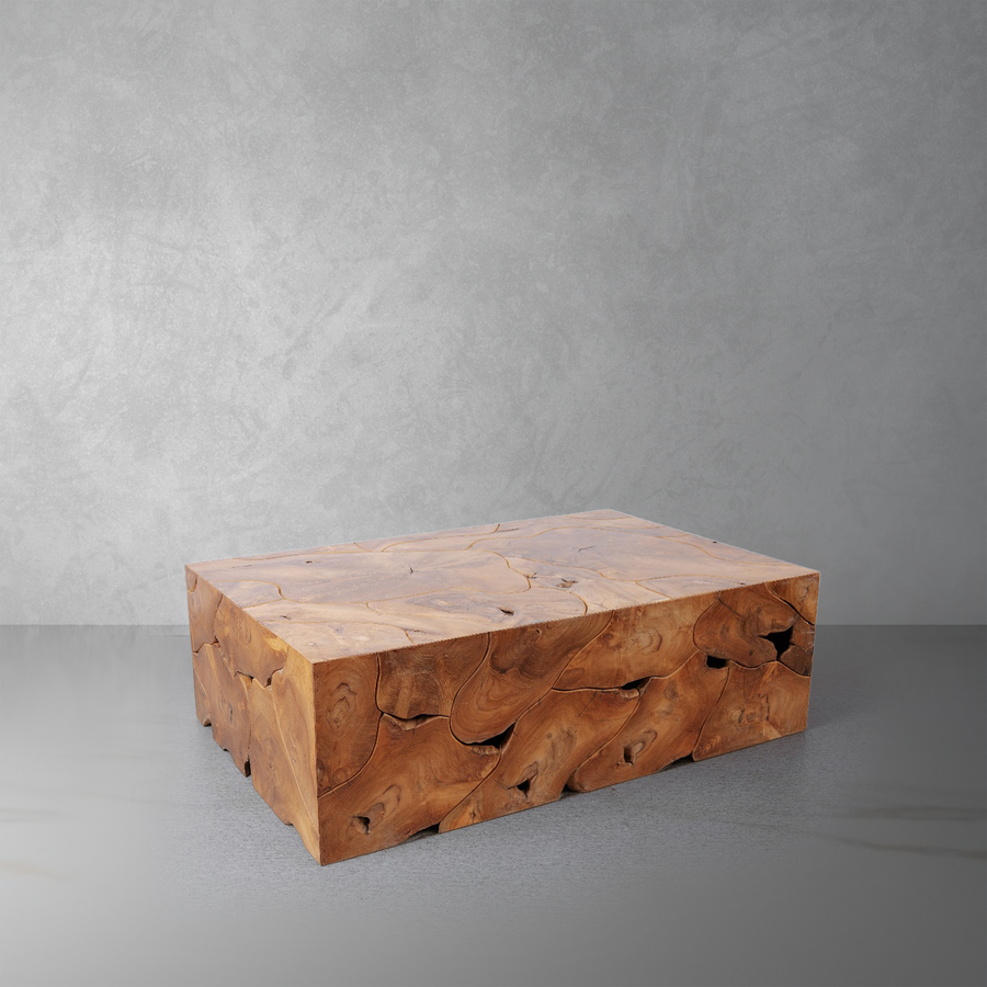 Teak Wood Organic Coffee Table - Rectangle-France & Son-FL1470L-Coffee Tables-1-France and Son