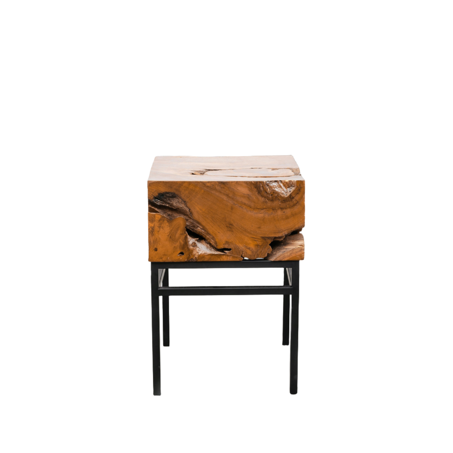 Organic Teak Root Side Table - Square-France & Son-FL1478TEAK-Side TablesSingle-1-France and Son