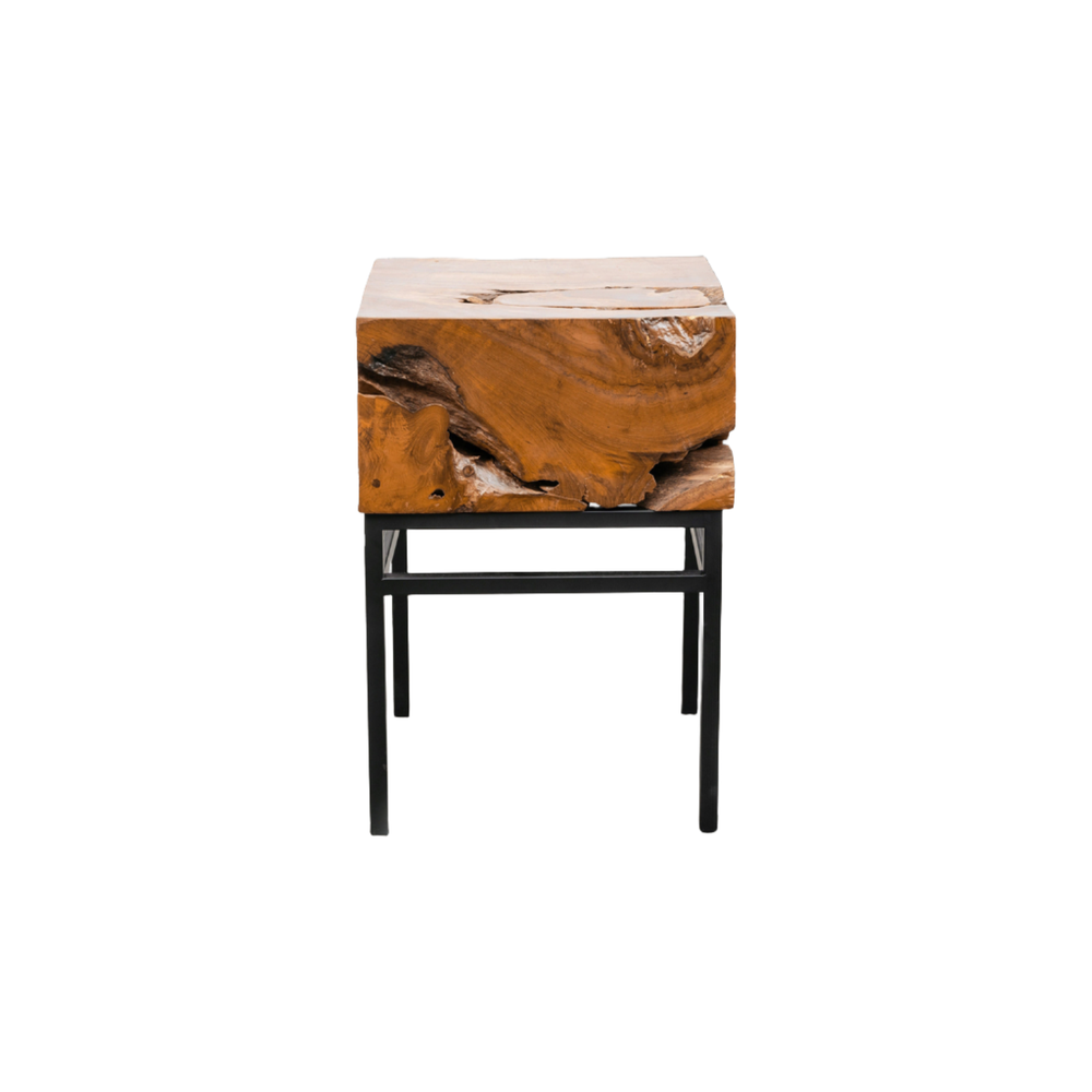 Organic Teak Root Side Table - Square-France & Son-FL1478TEAK-Side TablesSingle-1-France and Son