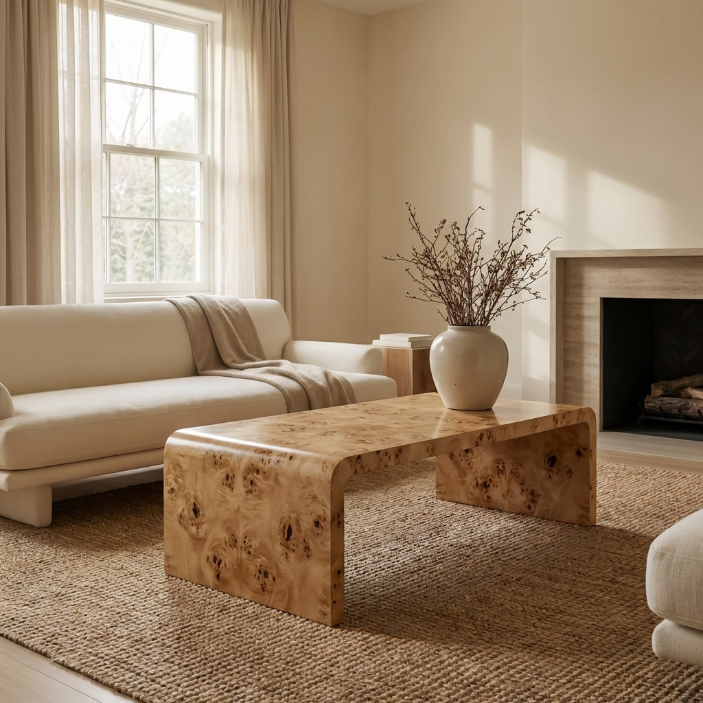 Nerthus Burl Waterfall Coffee Table 48"