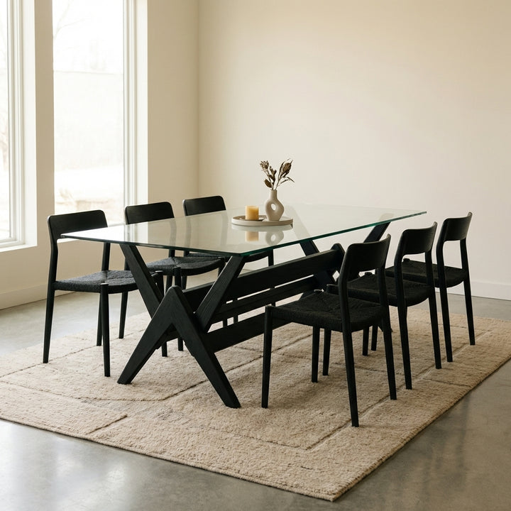Jeanneret 71" Glass Dining Table