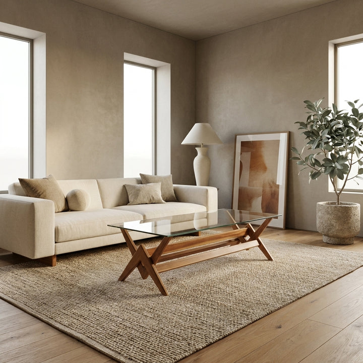 Jeanneret Glass Coffee Table - Rectangle