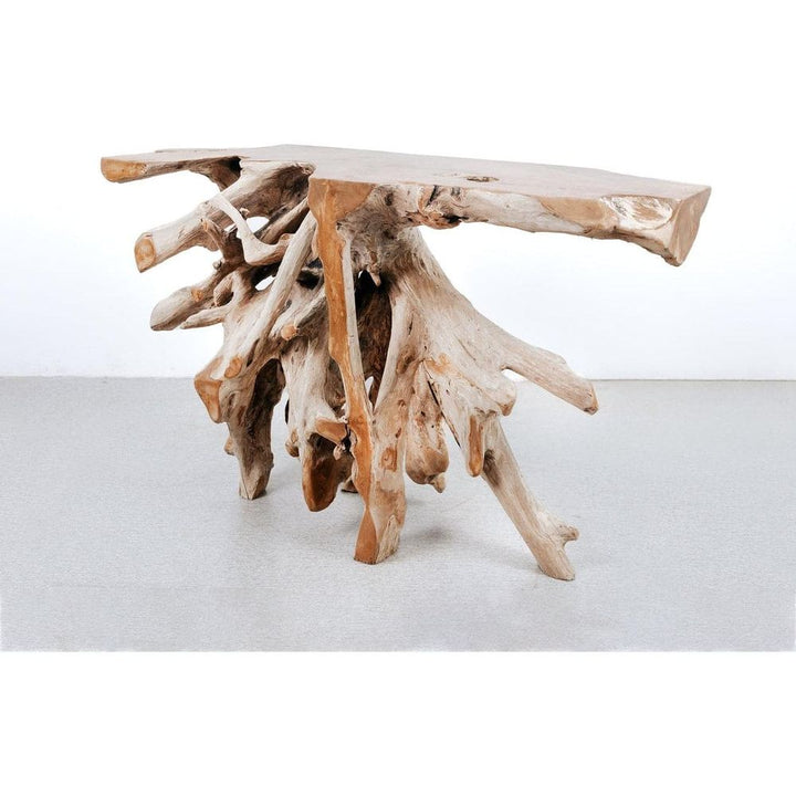 Organic Teak Console Table - Burnt Black-France & Son-FL1413BLK-Console TablesBlack-8-France and Son